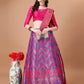 Lorenvalley Fashion Purple & Pink Semi-Stitched Lehenga & Unstitched Blouse With Dupatta | Swadesiicart