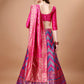 Lorenvalley Fashion Purple & Pink Semi-Stitched Lehenga & Unstitched Blouse With Dupatta | Swadesiicart