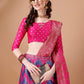 Lorenvalley Fashion Purple & Pink Semi-Stitched Lehenga & Unstitched Blouse With Dupatta | Swadesiicart