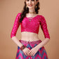 Lorenvalley Fashion Purple & Pink Semi-Stitched Lehenga & Unstitched Blouse With Dupatta | Swadesiicart