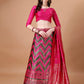 Lorenvalley Fashion Black & Pink Semi-Stitched Lehenga & Unstitched Blouse With Dupatta | Swadesiicart