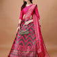Lorenvalley Fashion Black & Pink Semi-Stitched Lehenga & Unstitched Blouse With Dupatta | Swadesiicart