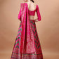 Lorenvalley Fashion Black & Pink Semi-Stitched Lehenga & Unstitched Blouse With Dupatta | Swadesiicart