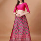 Lorenvalley Fashion Black & Pink Semi-Stitched Lehenga & Unstitched Blouse With Dupatta | Swadesiicart