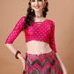 Lorenvalley Fashion Black & Pink Semi-Stitched Lehenga & Unstitched Blouse With Dupatta | Swadesiicart