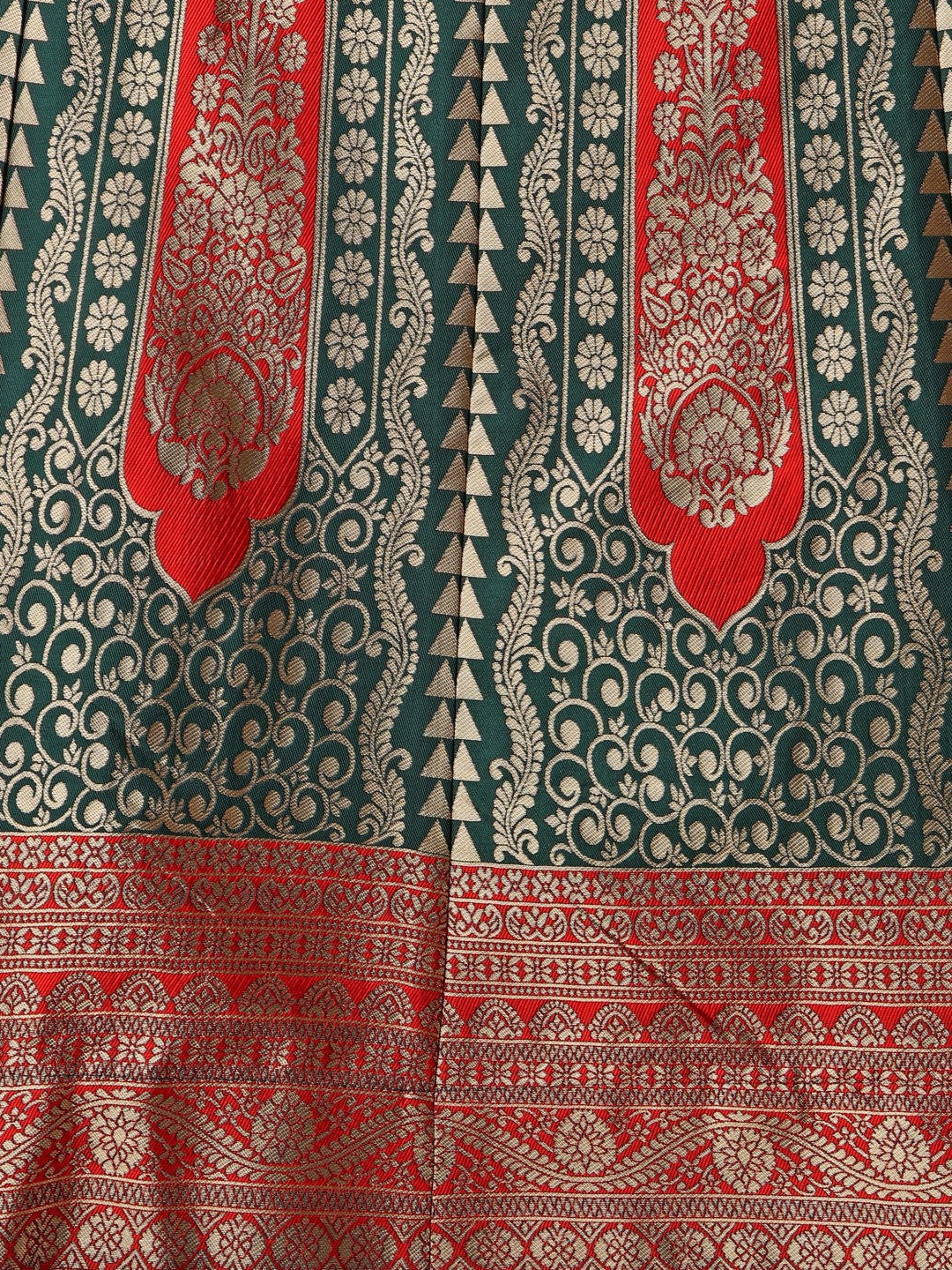 Lorenvalley Fashion Green Ready to Wear Lehenga & Unstitched Blouse With Dupatta | Swadesiicart
