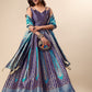 Lorenvalley Fashion Blue Ready to Wear Lehenga & Unstitched Blouse With Dupatta | Swadesiicart