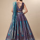 Lorenvalley Fashion Blue Ready to Wear Lehenga & Unstitched Blouse With Dupatta | Swadesiicart