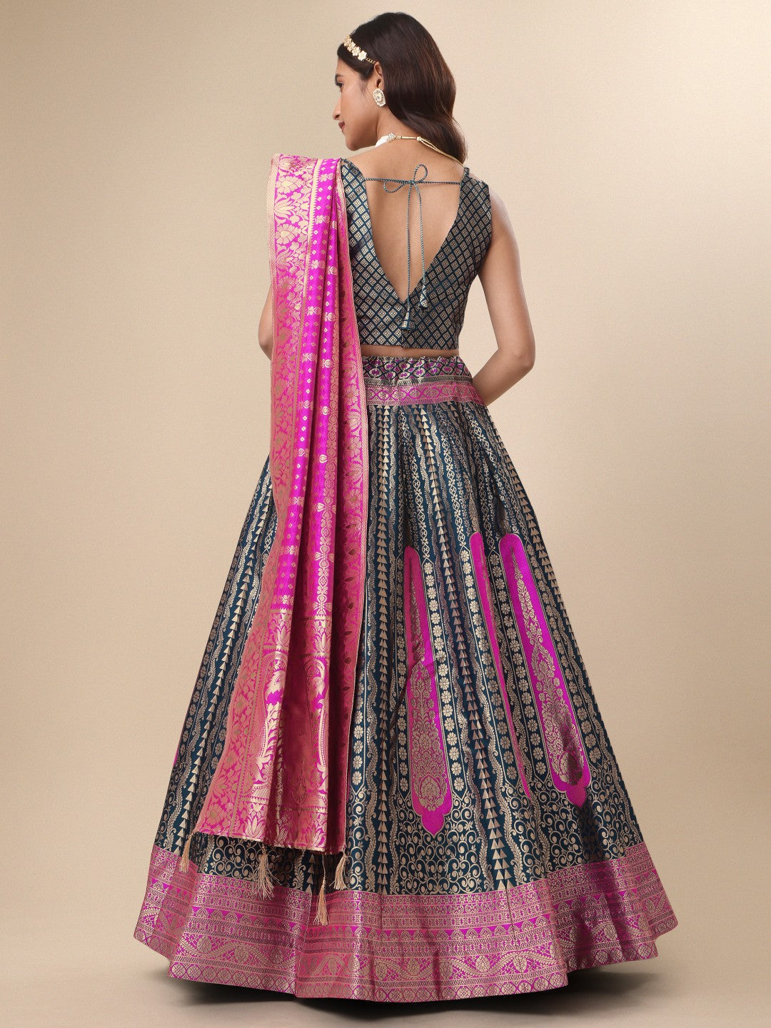 Lorenvalley Fashion Rama Ready to Wear Lehenga & Unstitched Blouse With Dupatta | Swadesiicart