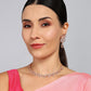Tehzeeb Creationss Rose Gold-Polished Necklace With Stud - Swadesiicart
