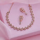 Tehzeeb Creationss Rose Gold-Polished Necklace With Stud - Swadesiicart