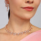 Tehzeeb Creationss Rose Gold-Polished Necklace With Stud - Swadesiicart