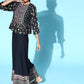 Juniper Womens Black Floral Printed Rayon Clothing Set | Swadesiicart