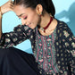 Juniper Womens Black Floral Printed Rayon Clothing Set | Swadesiicart