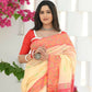 Beatitude Yellow Slub Cotton Floral Jamdani Saree