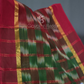 Dual Shades of Maroon And Brown Mangalagiri Ikkat Cotton Saree By Gayathri Reddy Designer Studio | Swadesiicart