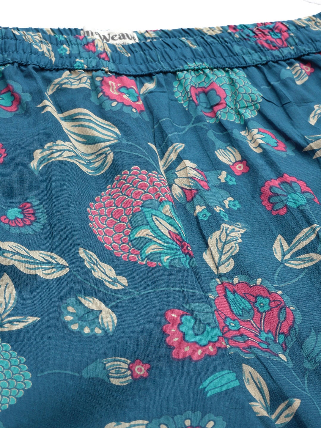InWeave Blue Kalamkari Co Ord Set - Swadesiicart