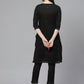ADA Women Black & Pink Chikankari Embroidered Sustainable Handloom Kurta with Trousers | Swadesiicart