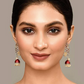 Peacock Feather Pattern Maroon Jhumki Drop Earrings for Womens by House of Ree | Swadesiicart