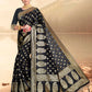 Vardha Black Woven Zari Florals Banarasi Saree | Swadesiicart