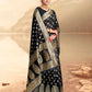 Vardha Black Woven Zari Florals Banarasi Saree | Swadesiicart