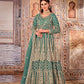 Anaita Green Embroidered Net Anarkali Suit