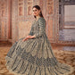 Anaita Grey Embroidered Net Anarkali Suit