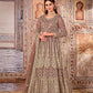 Anaita Light Brown Embroidered Net Anarkali Suit