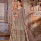 Anaita Light Brown Embroidered Net Anarkali Suit