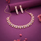 Tehzeeb Creations Rose Gold-Polished Lavender Choker Necklace With Dangle Earrings - Swadesiicart