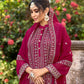 Anaita Rani Pink Embroidered Glory Silk Plazzo Suit