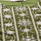Juniper Womens Mehandigreen Georgette Embroidered Kurta With Santoon Lining,Solid Embroidered Garara And Shiffon Solid Dupatta Set | Swadesiicart
