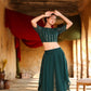 Juniper Women's Green Georgette Solid Fitted Clothing Set - Swadesiicart