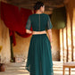 Juniper Women's Green Georgette Solid Fitted Clothing Set - Swadesiicart