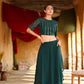 Juniper Women's Green Georgette Solid Fitted Clothing Set - Swadesiicart