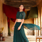 Juniper Women's Green Georgette Solid Fitted Clothing Set - Swadesiicart