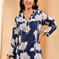 Vaasva Women Navy Pleated Cotton Printed Cord Set With Lace - Swadesiicart