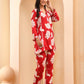 Vaasva Women Red Pleated Cotton Printed Cord Set With Lace - Swadesiicart