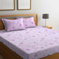 BOMBAY DYEING Pink Floral Cotton 120 TC King Bedsheet with 2 Pillow Covers - Swadesiicart