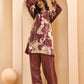 Vaasva Women Brown Cotton Cord Set With Fashi Pant - Swadesiicart