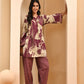Vaasva Women Brown Cotton Cord Set With Fashi Pant - Swadesiicart
