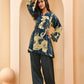 Vaasva Women Cobalt Blue Cotton Cord Set With Fashi Pant - Swadesiicart