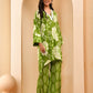 Vaasva Women Green Cotton Cord Set With Printed Pants - Swadesiicart