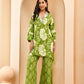 Vaasva Women Green Cotton Cord Set With Printed Pants - Swadesiicart