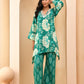 Vaasva Women Turquoise Cotton Cord Set With Printed Pants - Swadesiicart