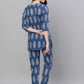 Jaipur Kurti Women Blue & Grey Printed Night suit | Swadesiicart