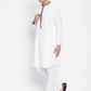 Even Apparels White Pure Cotton Men's Kurta With Contrast Collar And Placket | Swadesiicart