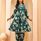 Vaasva Women Green Short Anarkali Kurta With Printed Pants | Swadesiicart