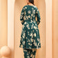 Vaasva Women Green Short Anarkali Kurta With Printed Pants | Swadesiicart