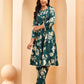 Vaasva Women Green Short Anarkali Kurta With Printed Pants | Swadesiicart